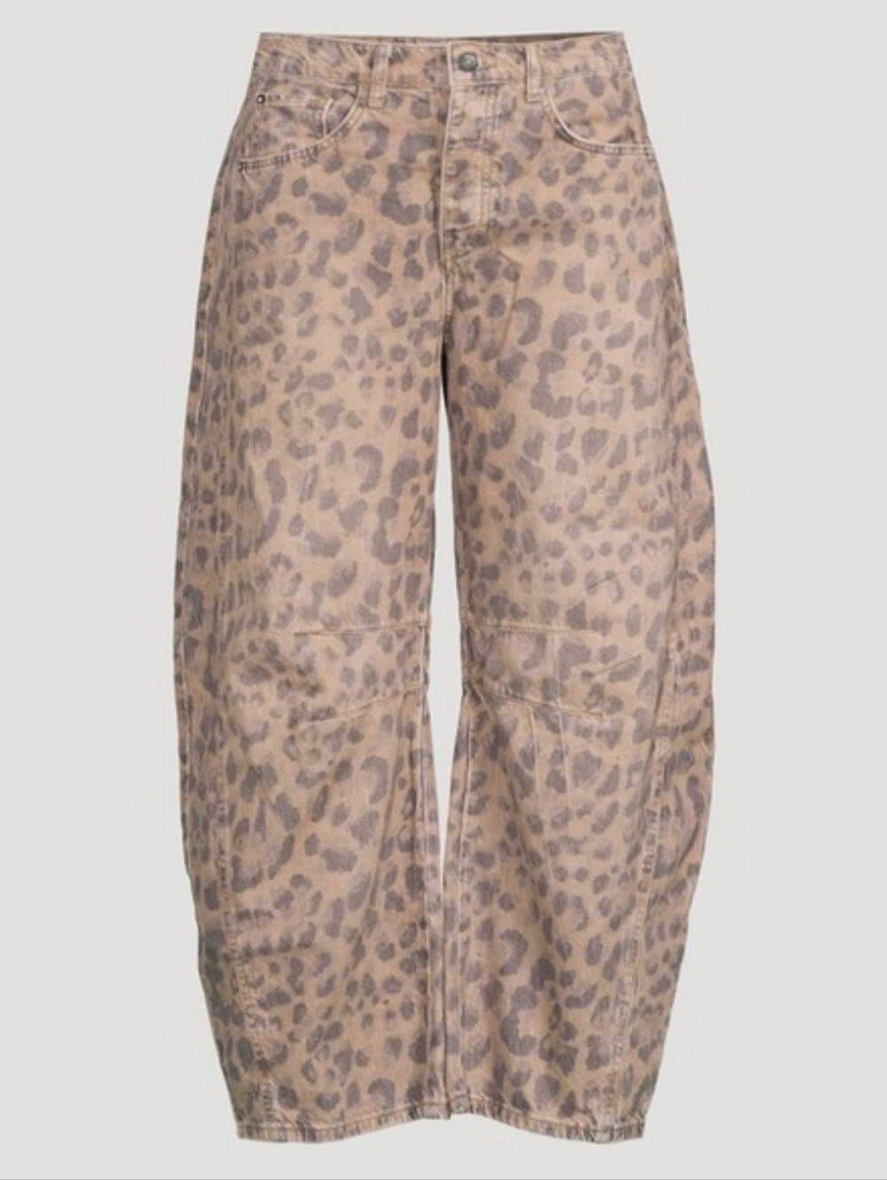 Free People Leopard Print Barrel Leg Sz 28